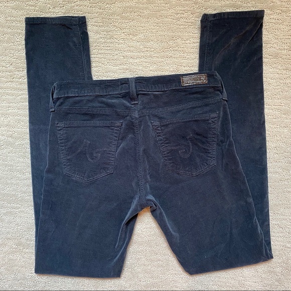 AG Super Skinny Dark Gray Velvet Leggings Jeans - Picture 3 of 6